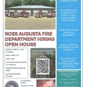 Ross-Augusta Fire Department Hiring Open House